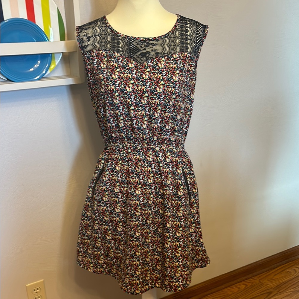 Floral pattern w/lace Women's Dress
